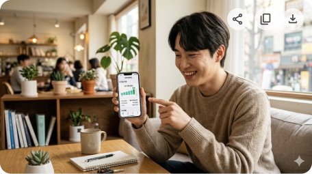 블로그 대표 이미지. 청년이 스마트폰으로 적금 앱 확인하며 웃는 모습. 가로 16:9.