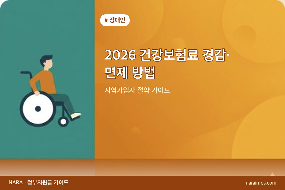 2026 건강보험료 경감·면제 방법 — 지역가입자 절약 가이드