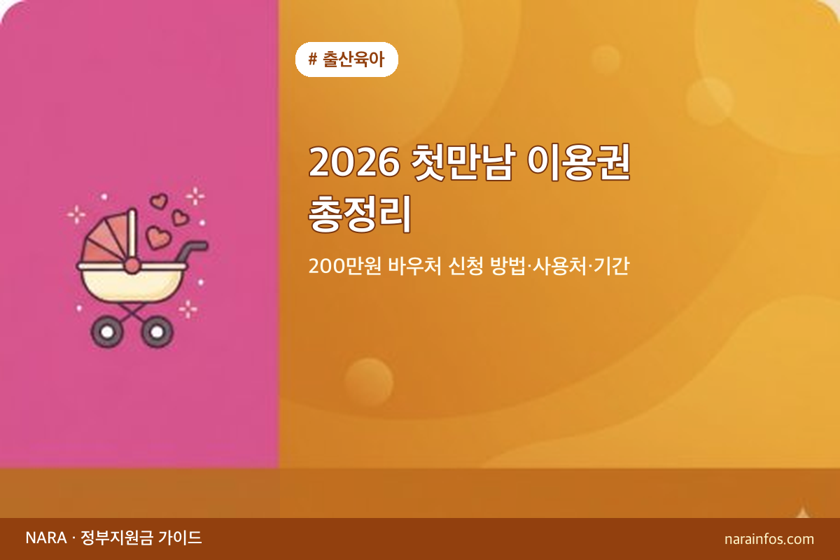 2026 첫만남 이용권 총정리 — 200만원 바우처 신청 방법·사용처·기간