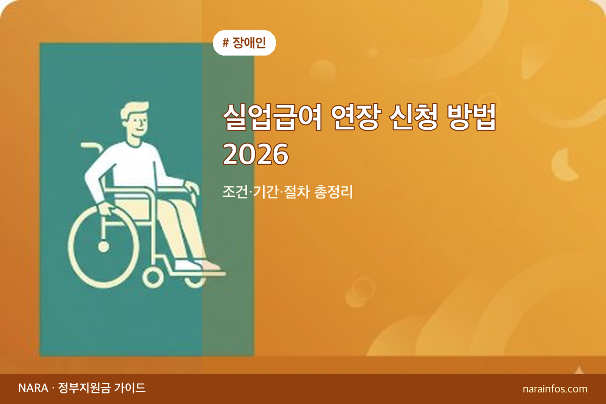 실업급여 연장 신청 방법 2026 — 조건·기간·절차 총정리