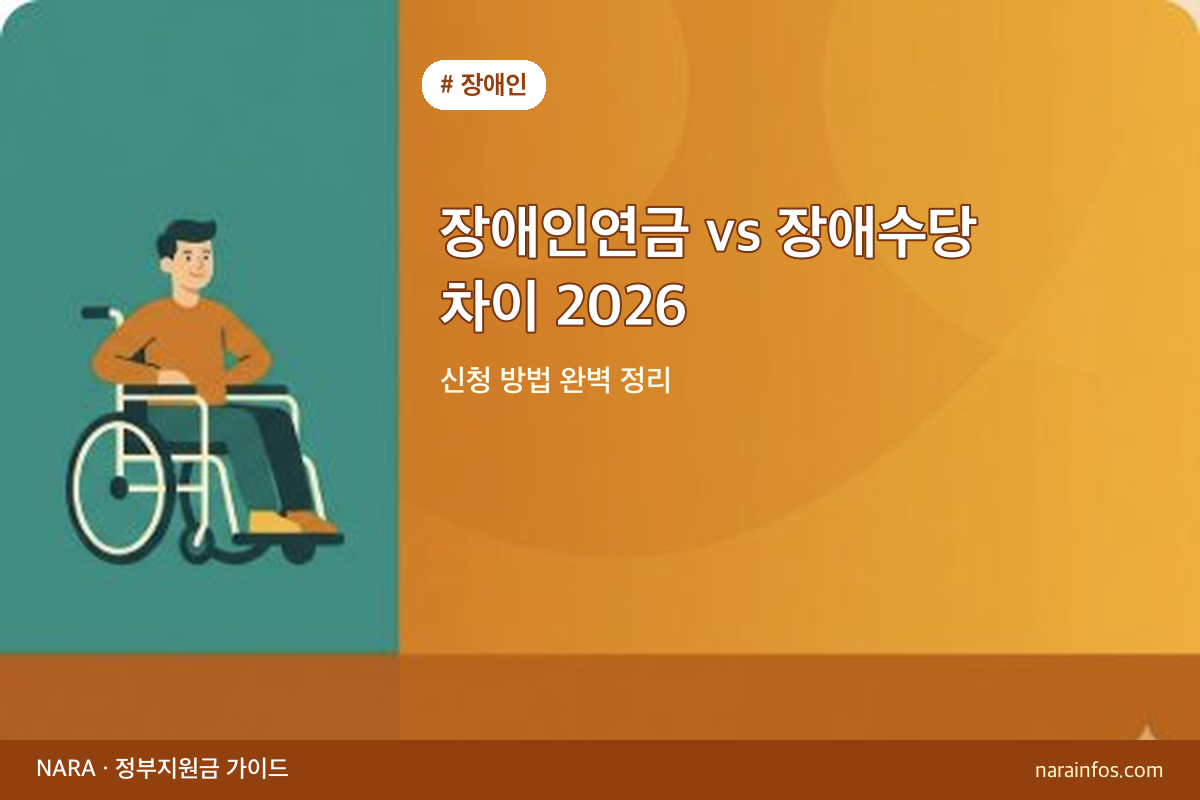 장애인연금 vs 장애수당 차이 2026 — 신청 방법 완벽 정리