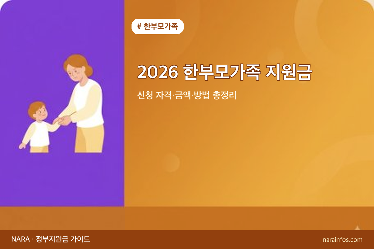 2026 한부모가족 지원금 — 신청 자격·금액·방법 총정리