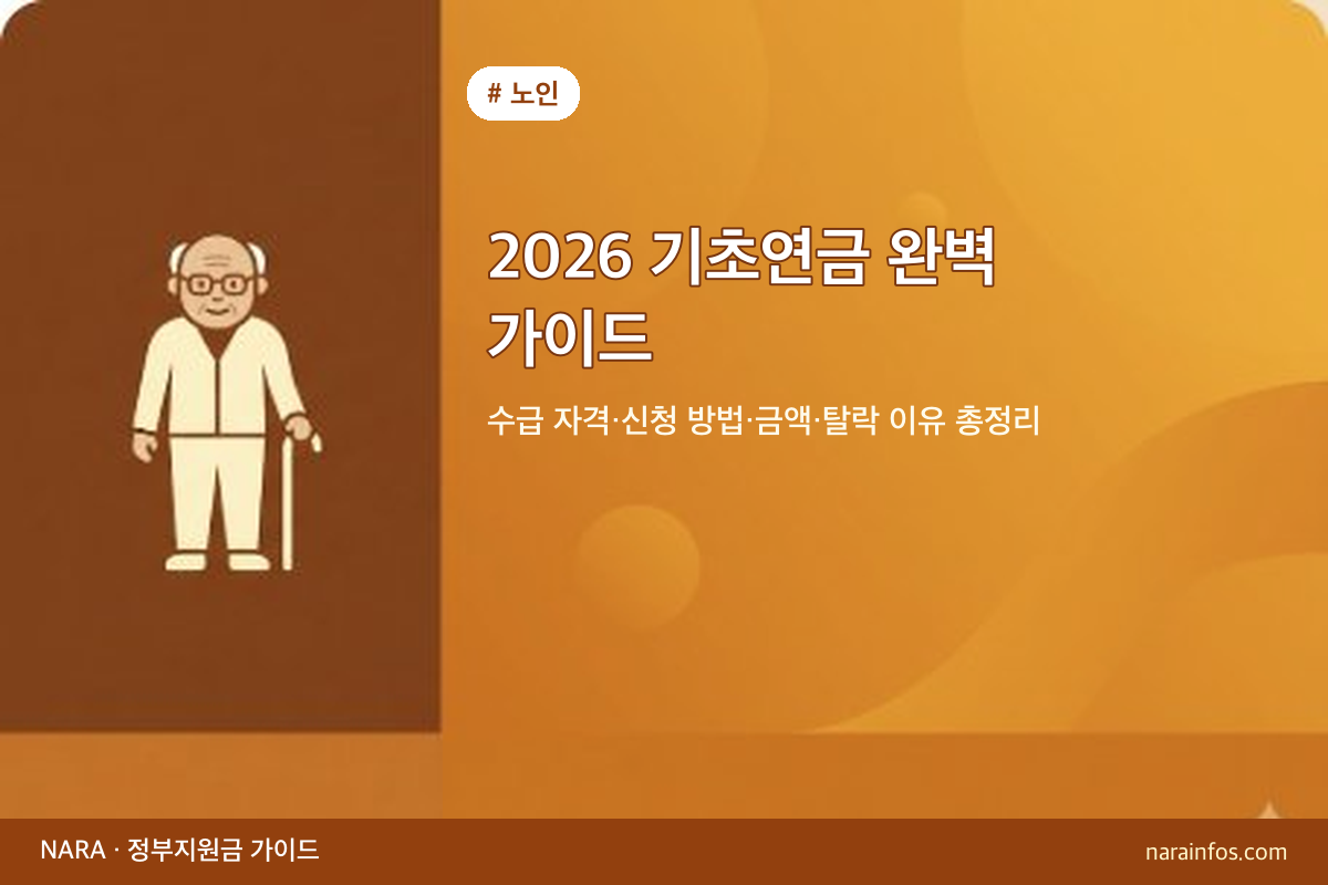2026 기초연금 완벽 가이드 — 수급 자격·신청 방법·금액·탈락 이유 총정리